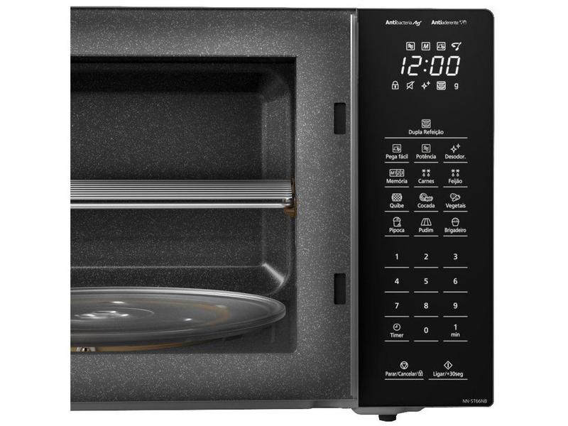 Microondas Panasonic Dupla Refeição 34L Black Glass - NN-ST66NBRU